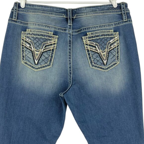 Vigoss Women's Distressed Stretch Skinny Blue Denim Jeans Plus Sz 22 NWOT - Picture 4 of 12
